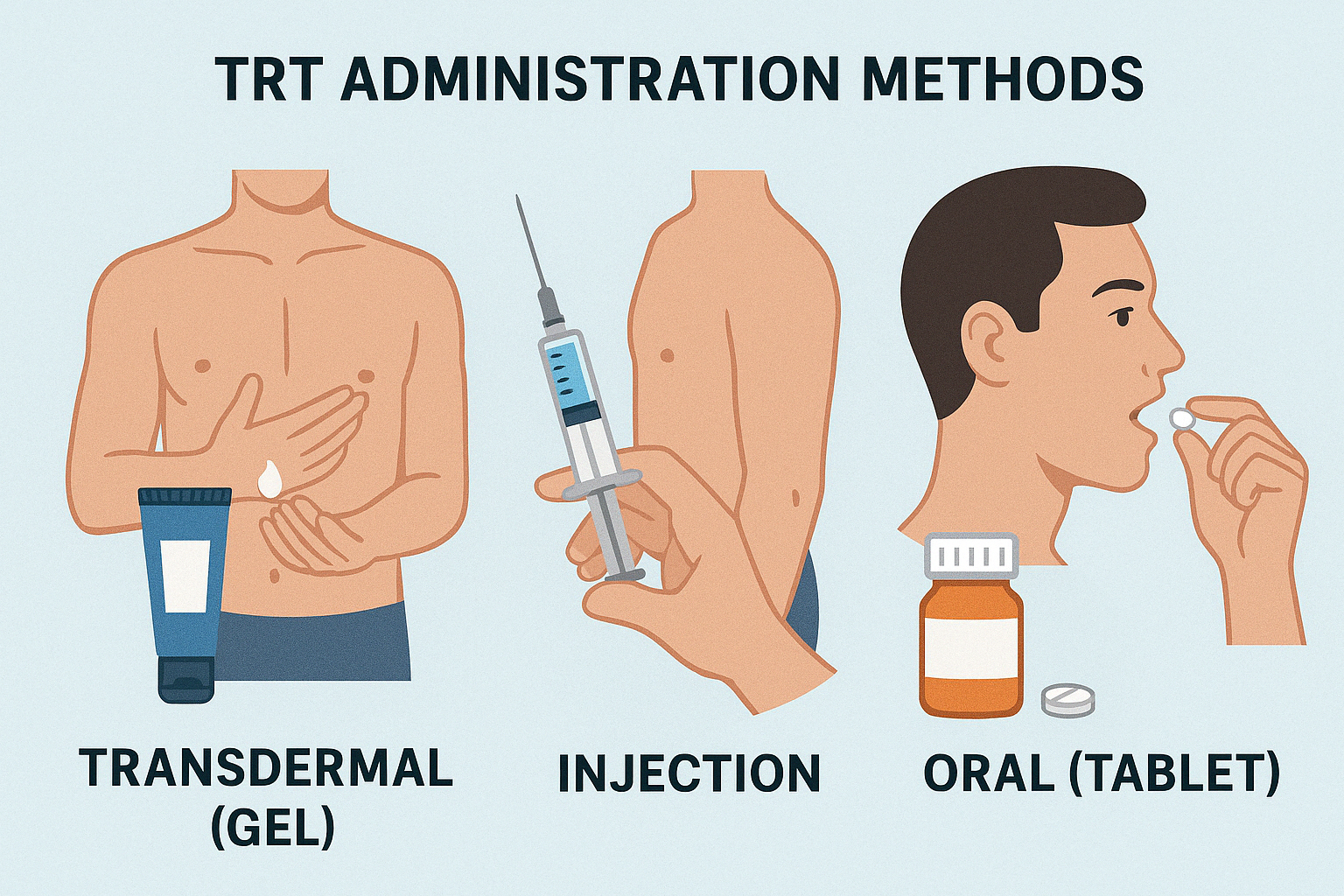 TRT Administration: Injections, Gels, and Patches Explained